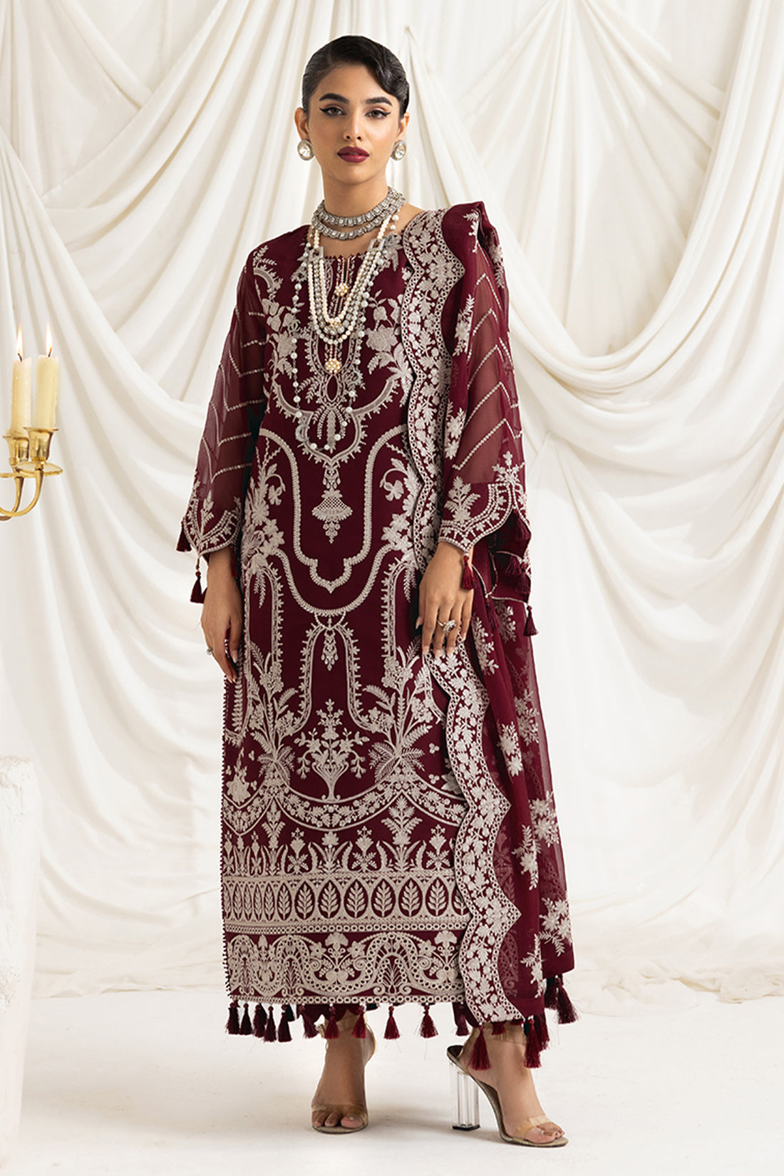 Alizeh | Formals Collection | Clara C (MAROON)