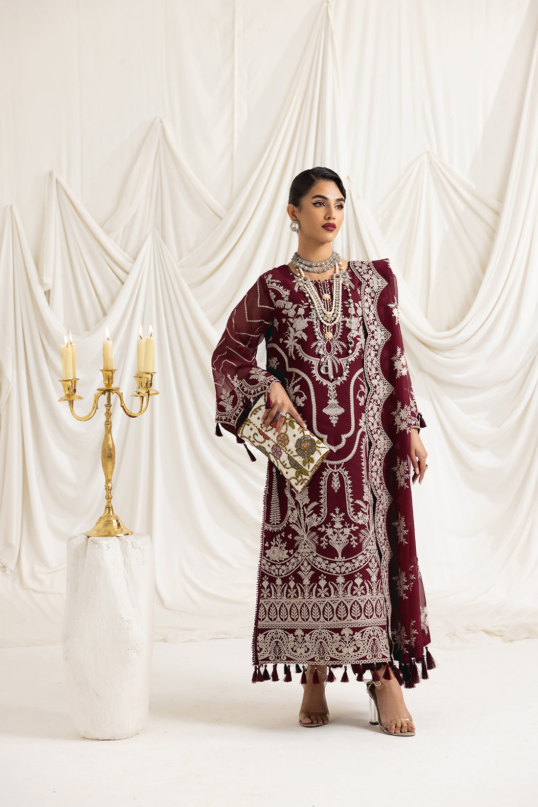 Alizeh | Formals Collection | Clara C (MAROON)