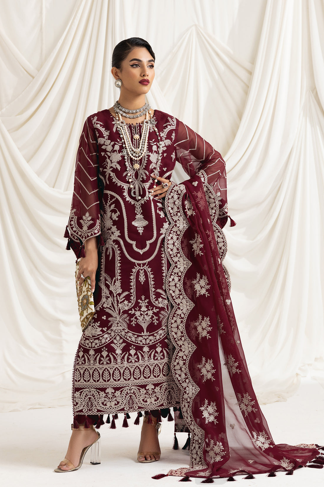 Alizeh | Formals Collection | Clara C (MAROON) -  Alizeh Formal - Original Designer Dress - House of Maryam