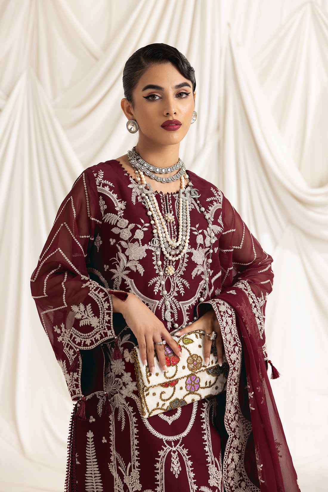 Alizeh | Formals Collection | Clara C (MAROON) -  Alizeh Formal - Original Designer Dress - House of Maryam