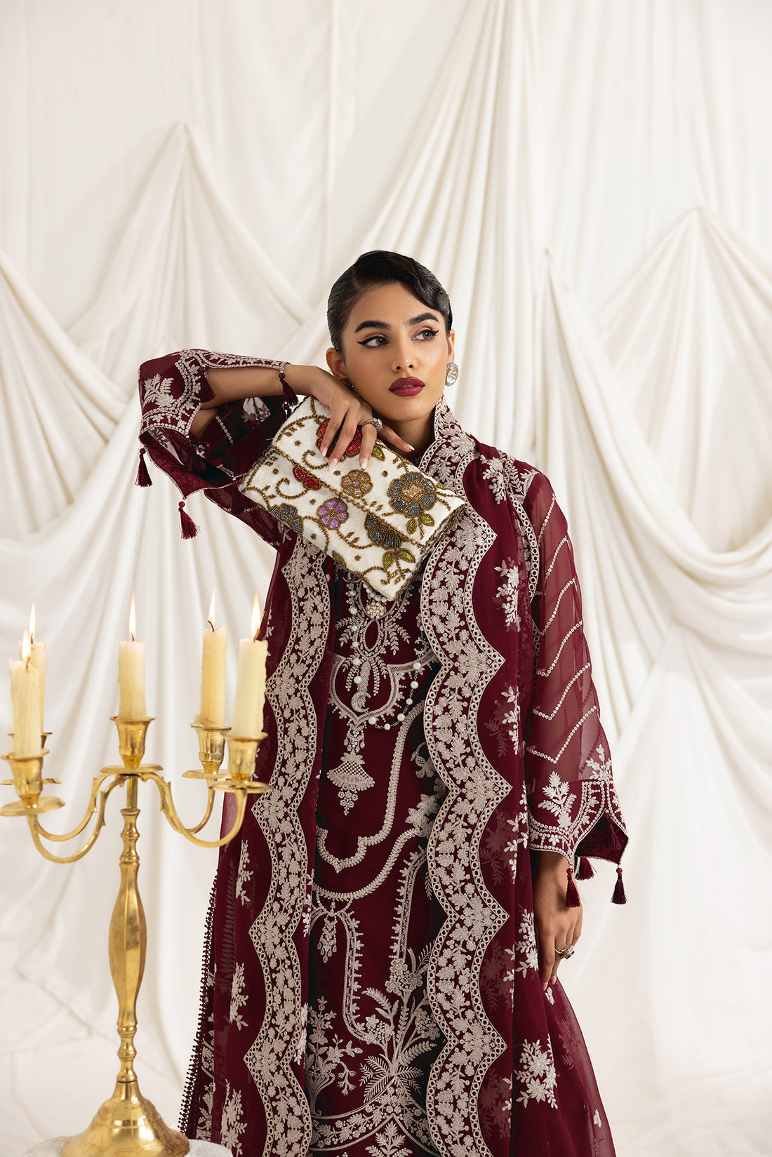 Alizeh | Formals Collection | Clara C (MAROON) -  Alizeh Formal - Original Designer Dress - House of Maryam