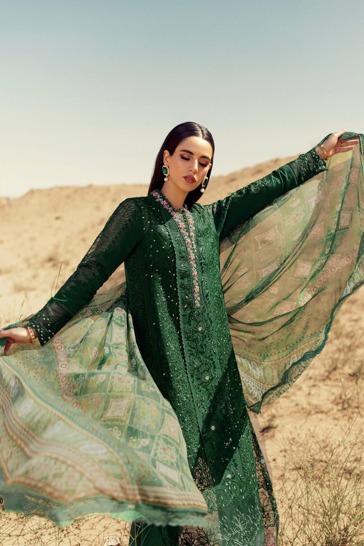 Noor By Saadia Asad | Eid Handwork Laserkari Lawn 24 | D8 -  Noor by Saadia Asad Luxury - Original Designer Dress - House of Maryam