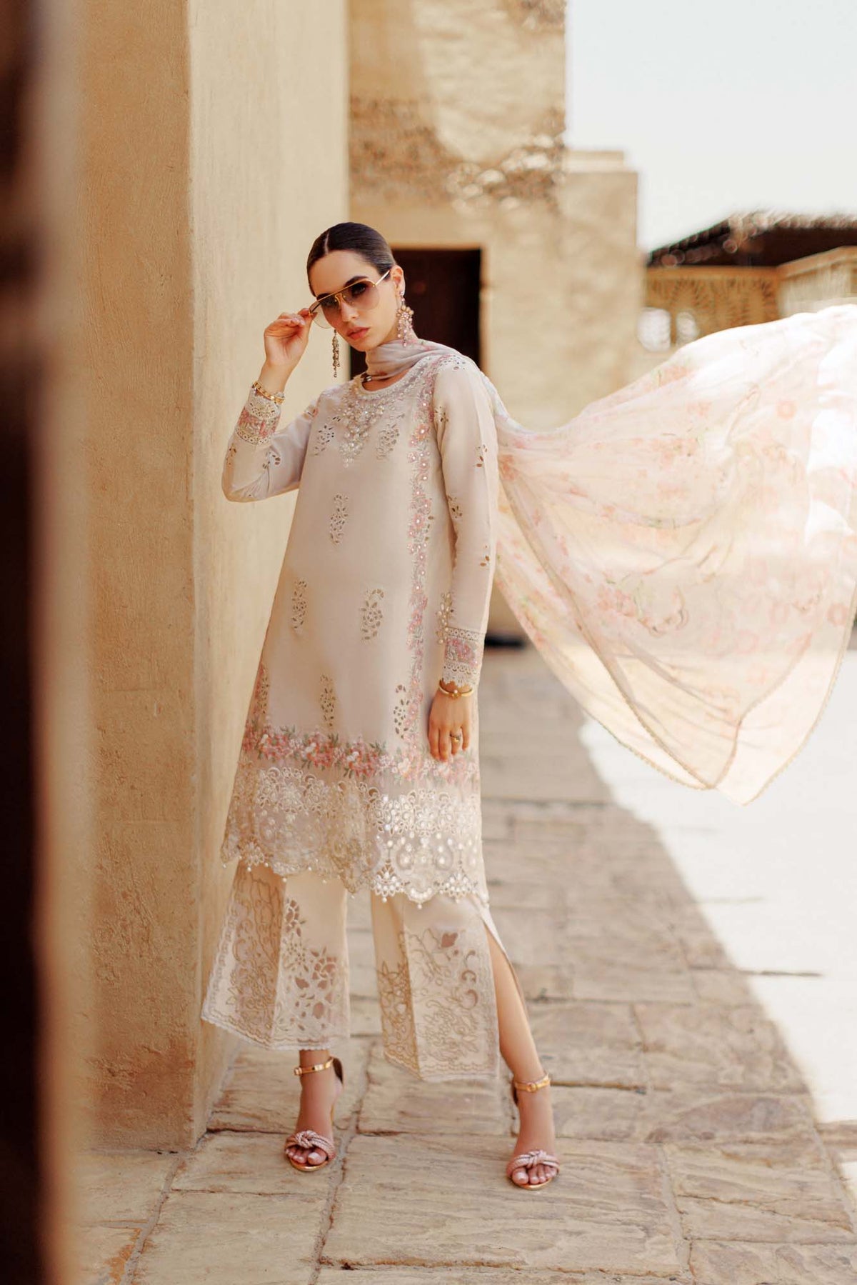 Noor By Saadia Asad | Eid Handwork Laserkari Lawn 24 | D2 -  Noor by Saadia Asad Luxury - Original Designer Dress - House of Maryam