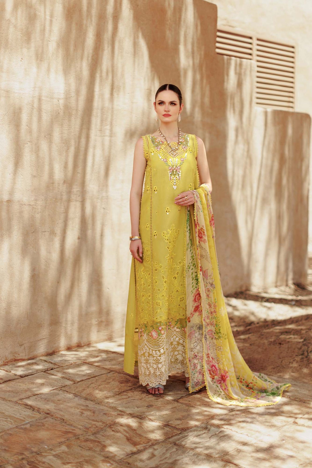Noor By Saadia Asad | Eid Handwork Laserkari Lawn 24 | D1 -  Noor by Saadia Asad Luxury - Original Designer Dress - House of Maryam