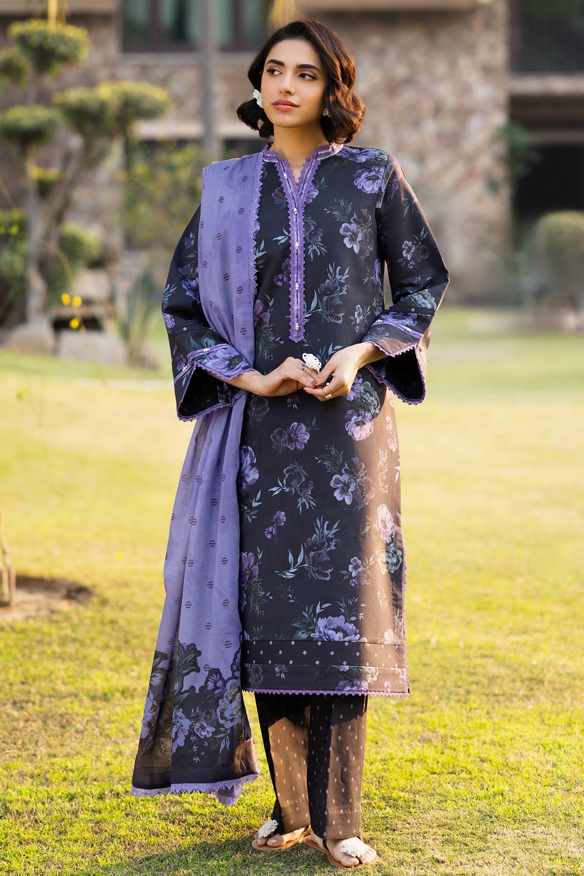Alizeh | Sheen Lawn Prints 25 | AF-PL-6028-Bluebell -  Alizeh Ladies Clothes - Original Designer Dress - House of Maryam