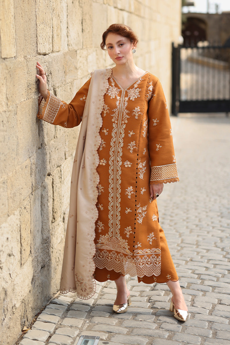 Rangrasiya | Carnation Luxury Shawl Edit | Cappuccino by Rang Rasiya