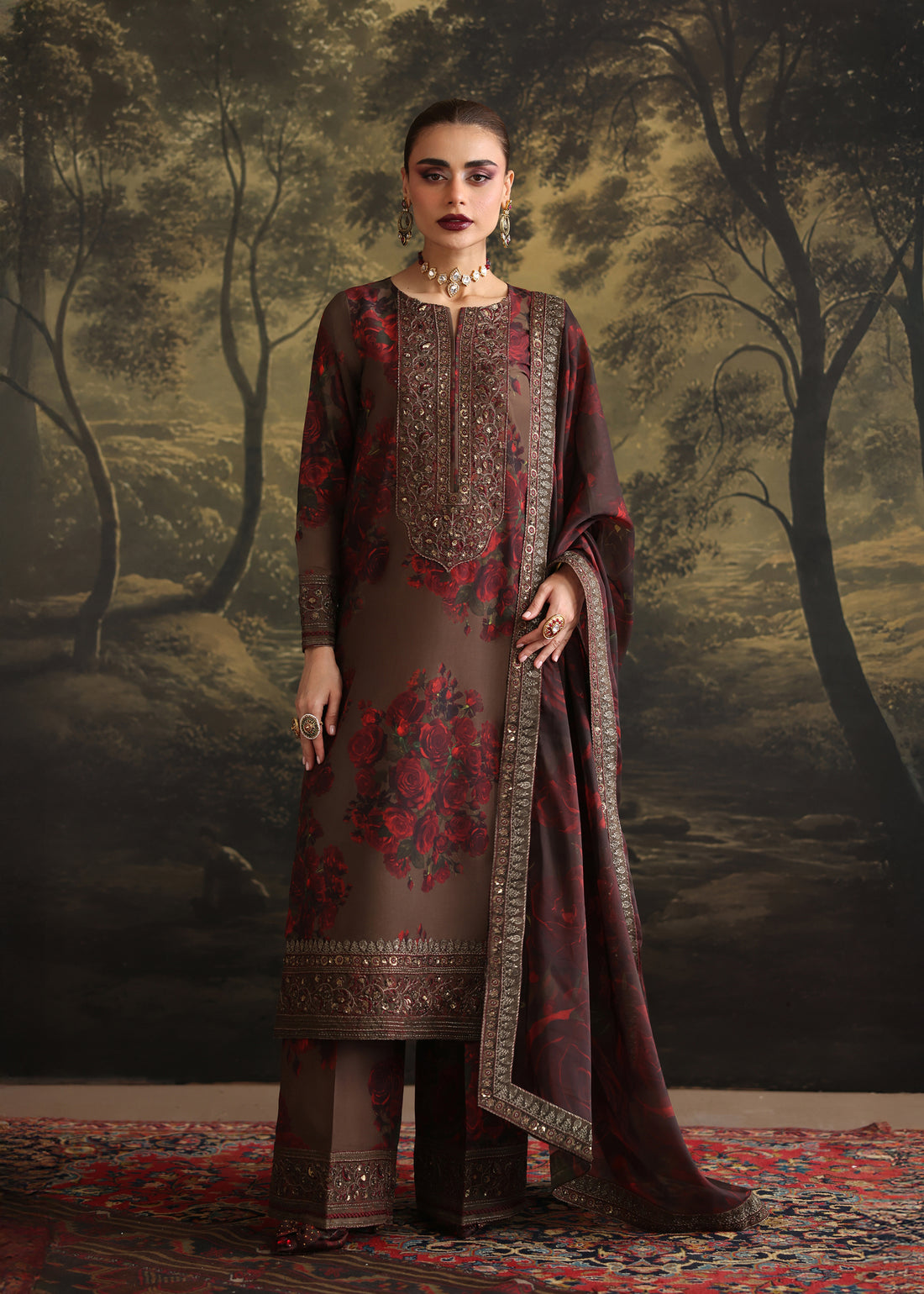 Humjoli | Rehana Luxury Collection | BROWN ROME -  Humjoli Ladies Clothes - Original Designer Dress - House of Maryam