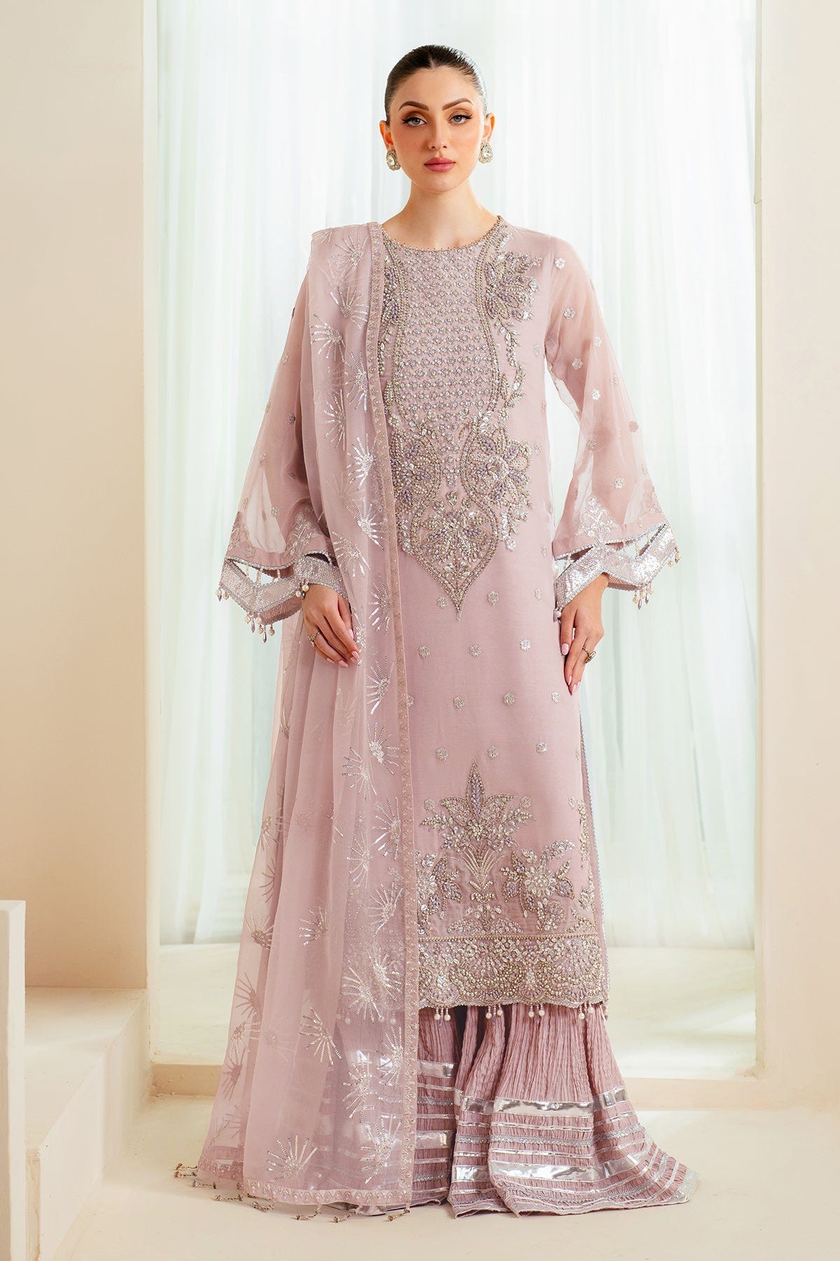 Alizeh | Aymal Chiffon | AF-BHM-4045-Sira -  Alizeh Ladies Clothes - Original Designer Dress - House of Maryam