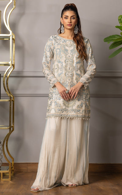 Threads and Motifs | Formal Dresses 25 | Embroidered Shirt With Gharara -  Threads and Motifs Ladies Clothes - Original Designer Dress - House of Maryam