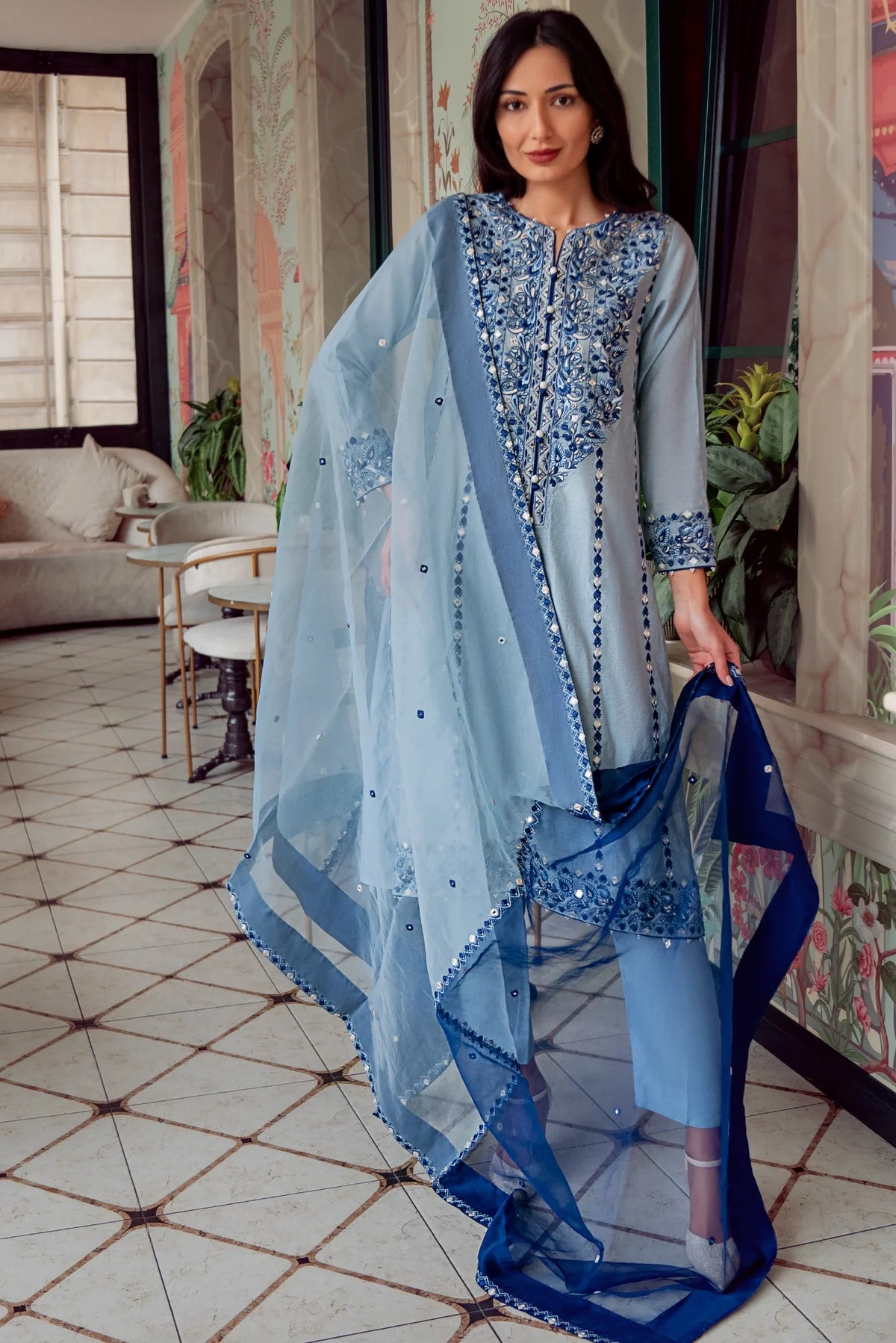 Muntaha | Noore e Zaib | Ice Blue - Seraph-1