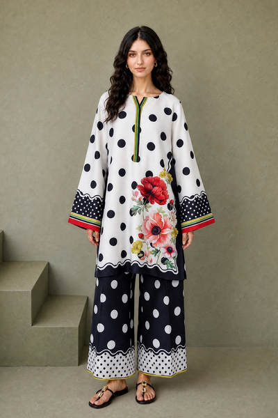 Saad Shaikh | Ease Fall Edit 26 | D-10 Co-ord Set White and Black