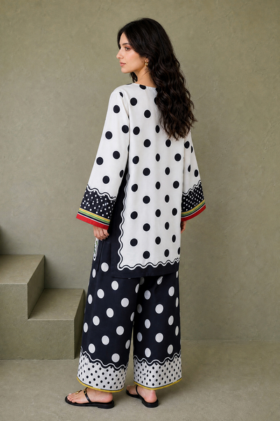 Saad Shaikh | Ease Fall Edit 26 | D-10 Co-ord Set White and Black