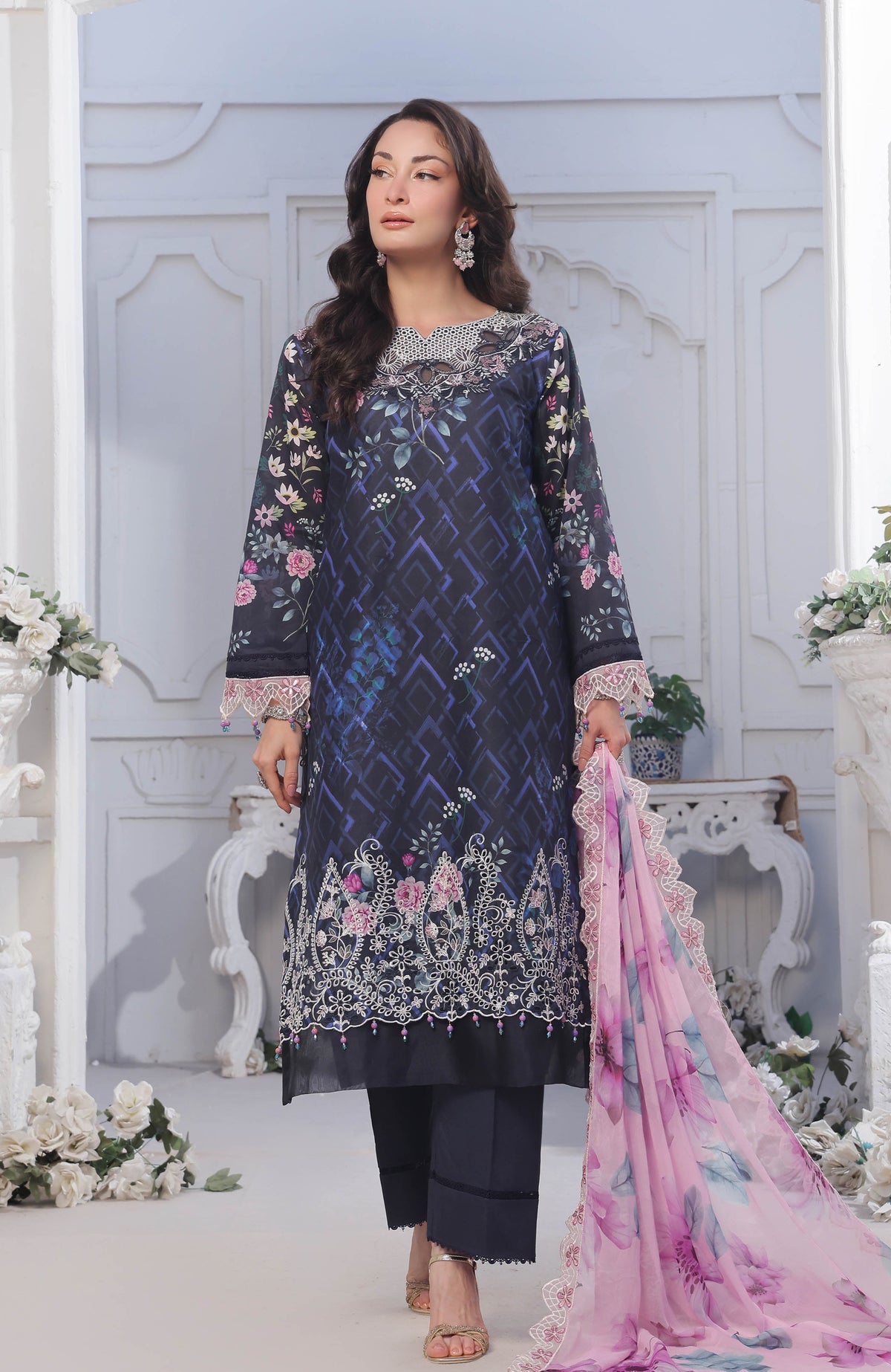 Al Zohaib | Applique Kari Cutwork Edit 25 | ACE-25-10 -  Alzohaib Ladies Clothes - Original Designer Dress - House of Maryam