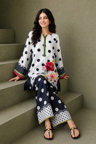 Saad Shaikh | Ease Fall Edit 26 | D-10 Co-ord Set White and Black