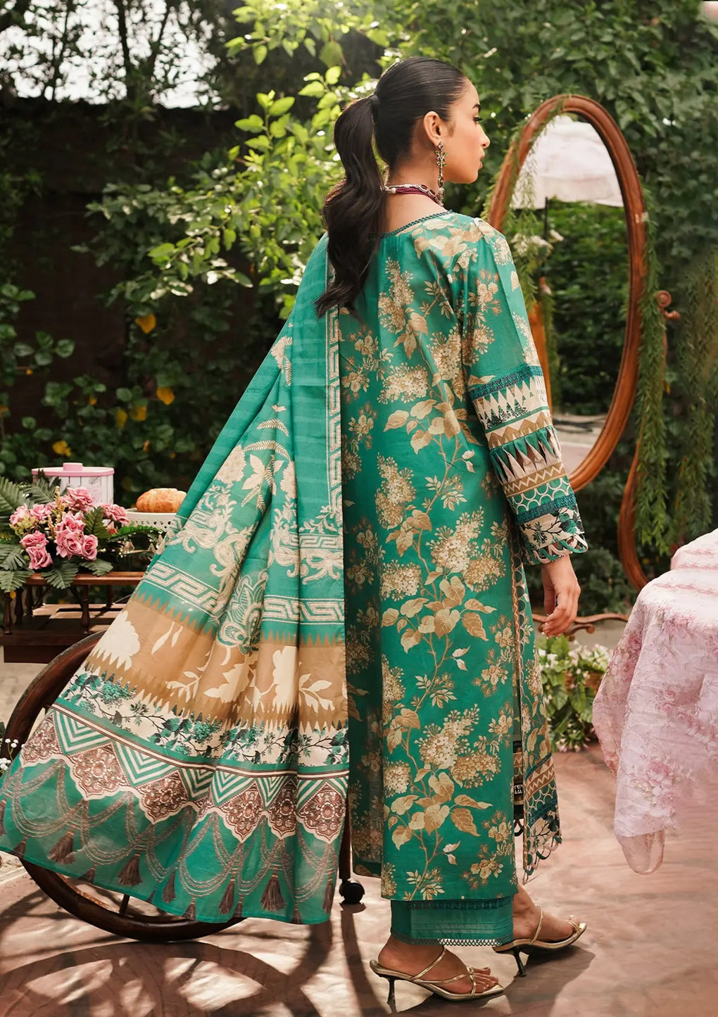 Elaf Premium | Printed Collection 24 | EEP-04B - Chic Teal -  Elaf Premium Casuals - Original Designer Dress - House of Maryam