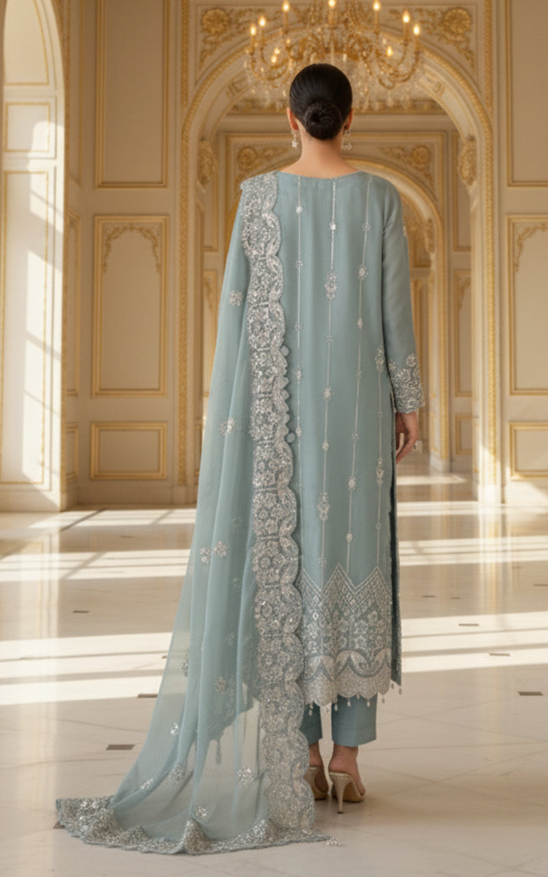 Threads and Motifs | Formal Dresses 25 | Embroidered Shirt With Trouser And Dupatta-2