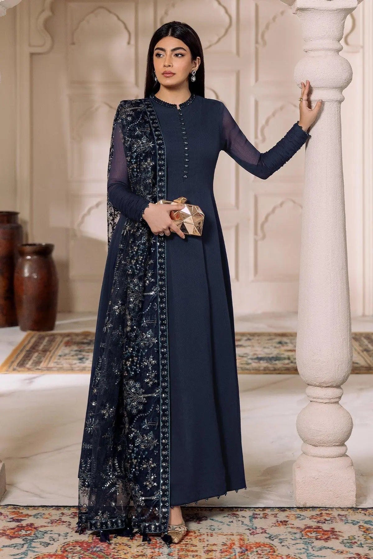 Alizeh | Ready to wear | Navy Blue 3 piece - RTW1012