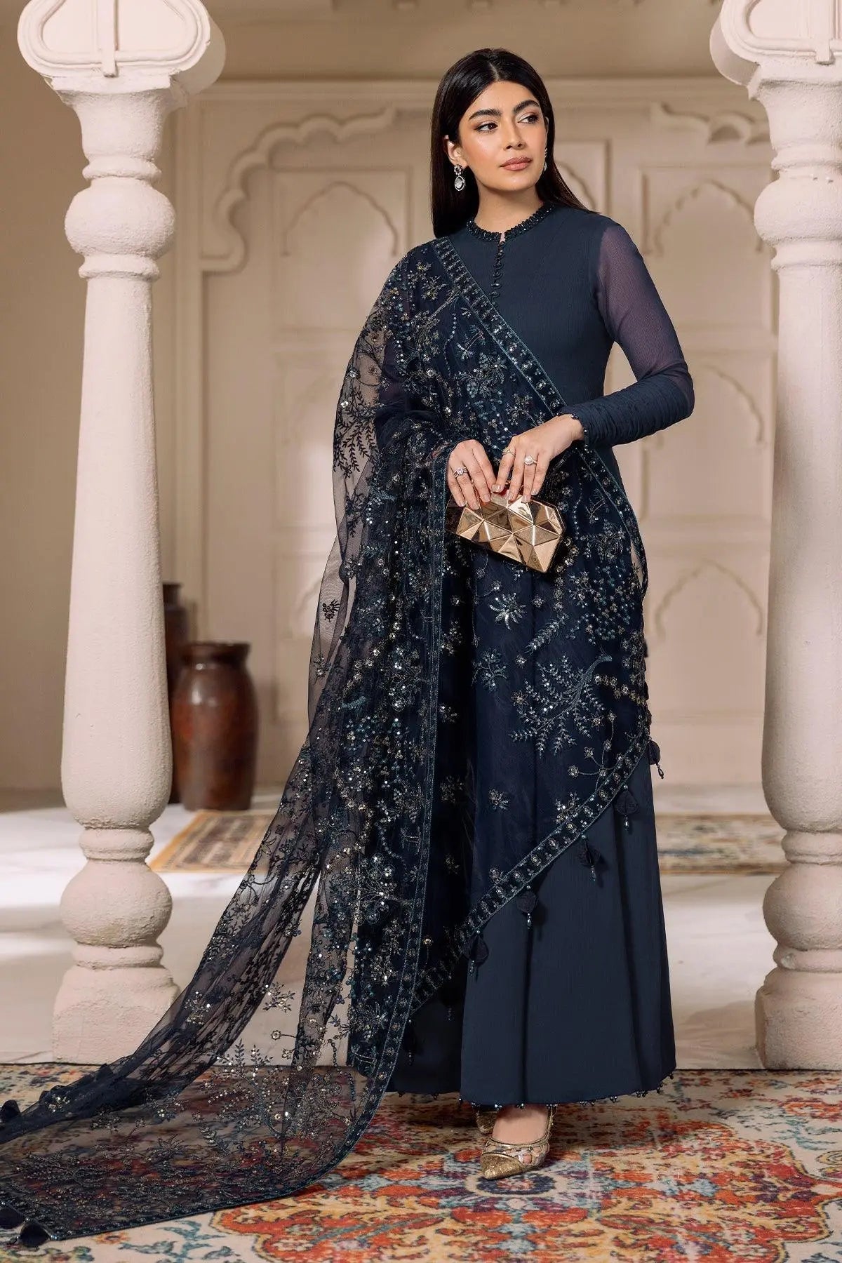 Alizeh | Ready to wear | Navy Blue 3 piece - RTW1012, image 4