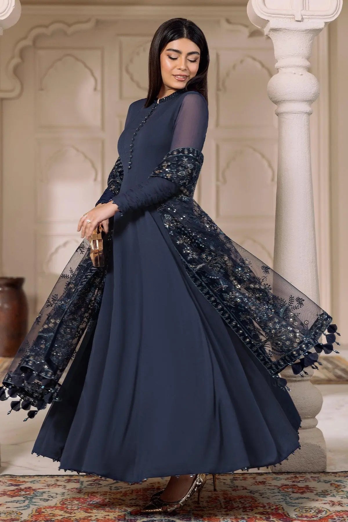 Alizeh | Ready to wear | Navy Blue 3 piece - RTW1012, image 3