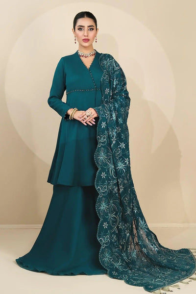 Alizeh | Ready to wear | Sea Green Pepplum 3 piece - RTW1015