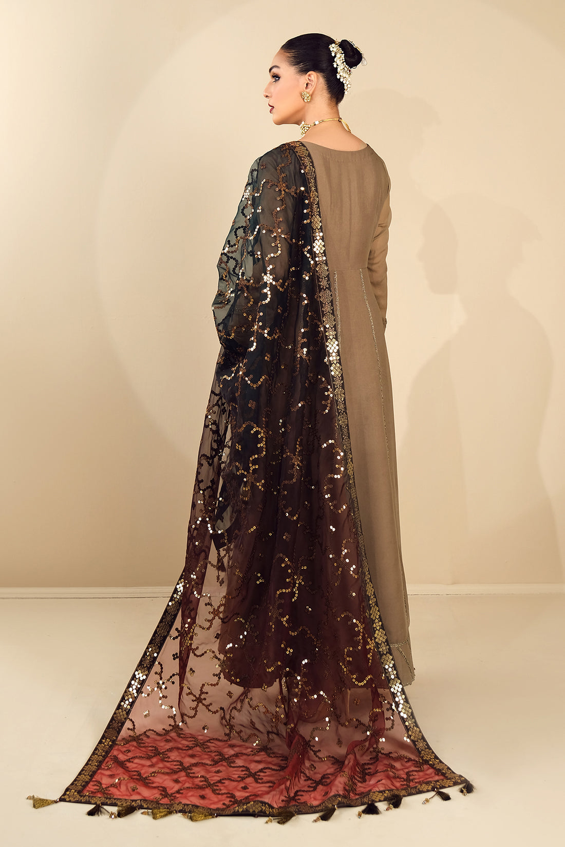 Alizeh | Formals Collection | Rose Beige Dress 3 piece - RTW1017 -  Alizeh Formal - Original Designer Dress - House of Maryam