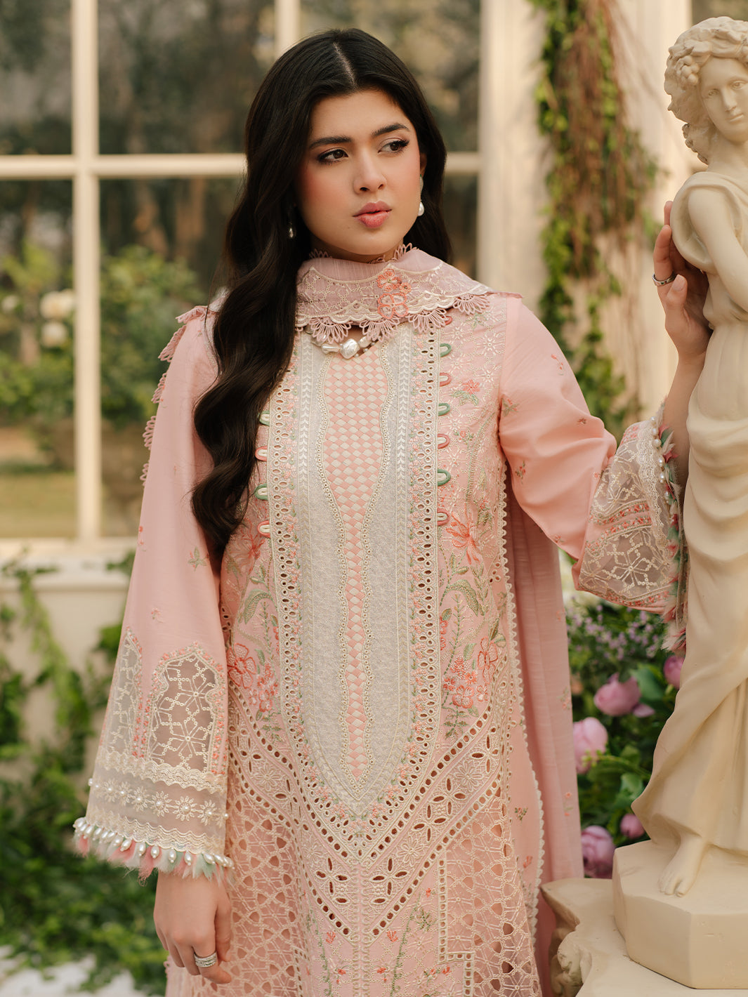 Bin Ilyas | Freesia Embroidered Lawn 25 | 101 - A -  Bin Ilyas Ladies Clothes - Original Designer Dress - House of Maryam