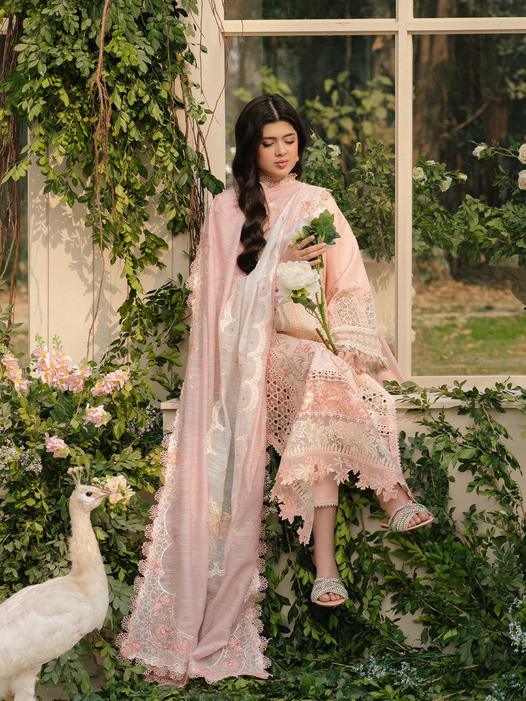 Bin Ilyas | Freesia Embroidered Lawn 25 | 101 - A -  Bin Ilyas Ladies Clothes - Original Designer Dress - House of Maryam