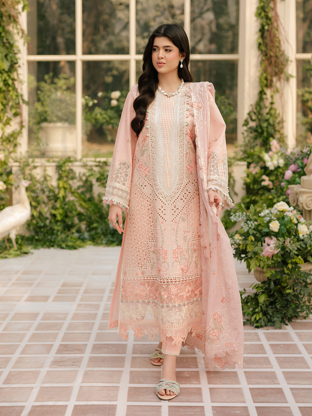 Bin Ilyas | Freesia Embroidered Lawn 25 | 101 - A -  Bin Ilyas Ladies Clothes - Original Designer Dress - House of Maryam