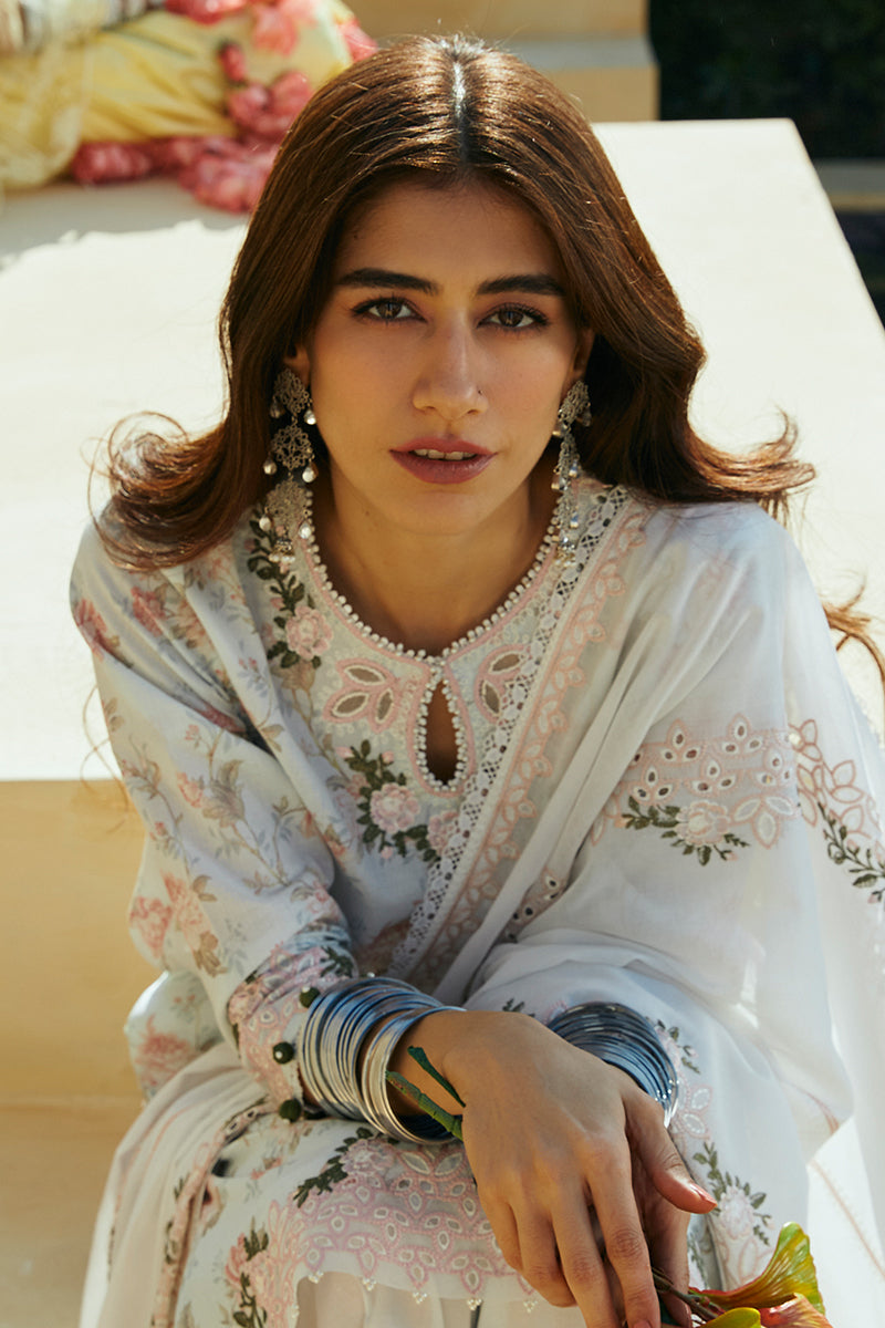 Cross Stitch | Premium Lawn 24 | FLORAL MARINE -  Cross Stitch Formal - Original Designer Dress - House of Maryam