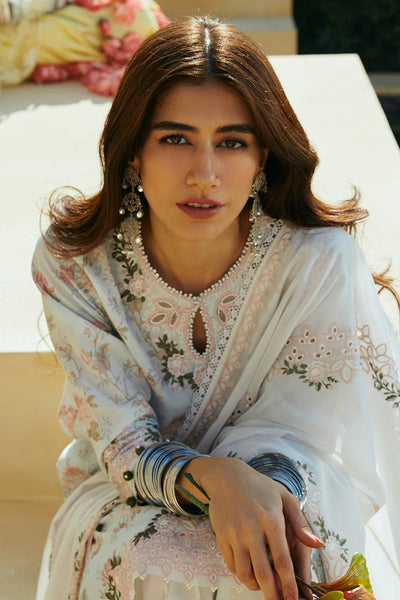 Cross Stitch | Premium Lawn 24 | FLORAL MARINE -  Cross Stitch Formal - Original Designer Dress - House of Maryam