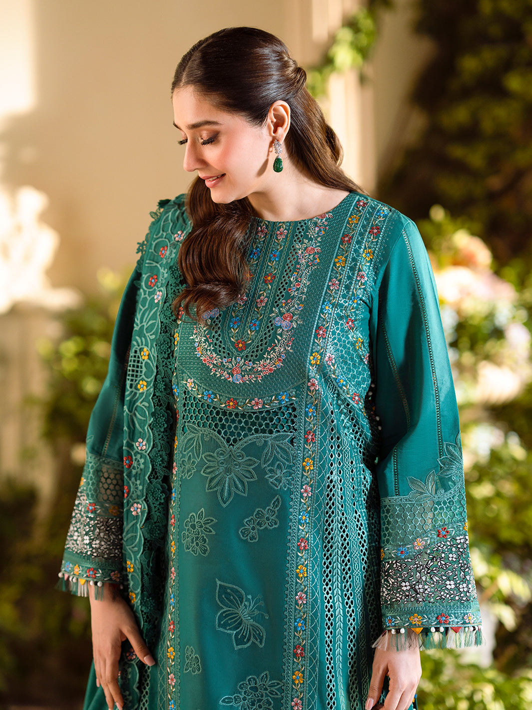 Bin Ilyas | Freesia Embroidered Lawn 25 | 102 - A -  Bin Ilyas Ladies Clothes - Original Designer Dress - House of Maryam