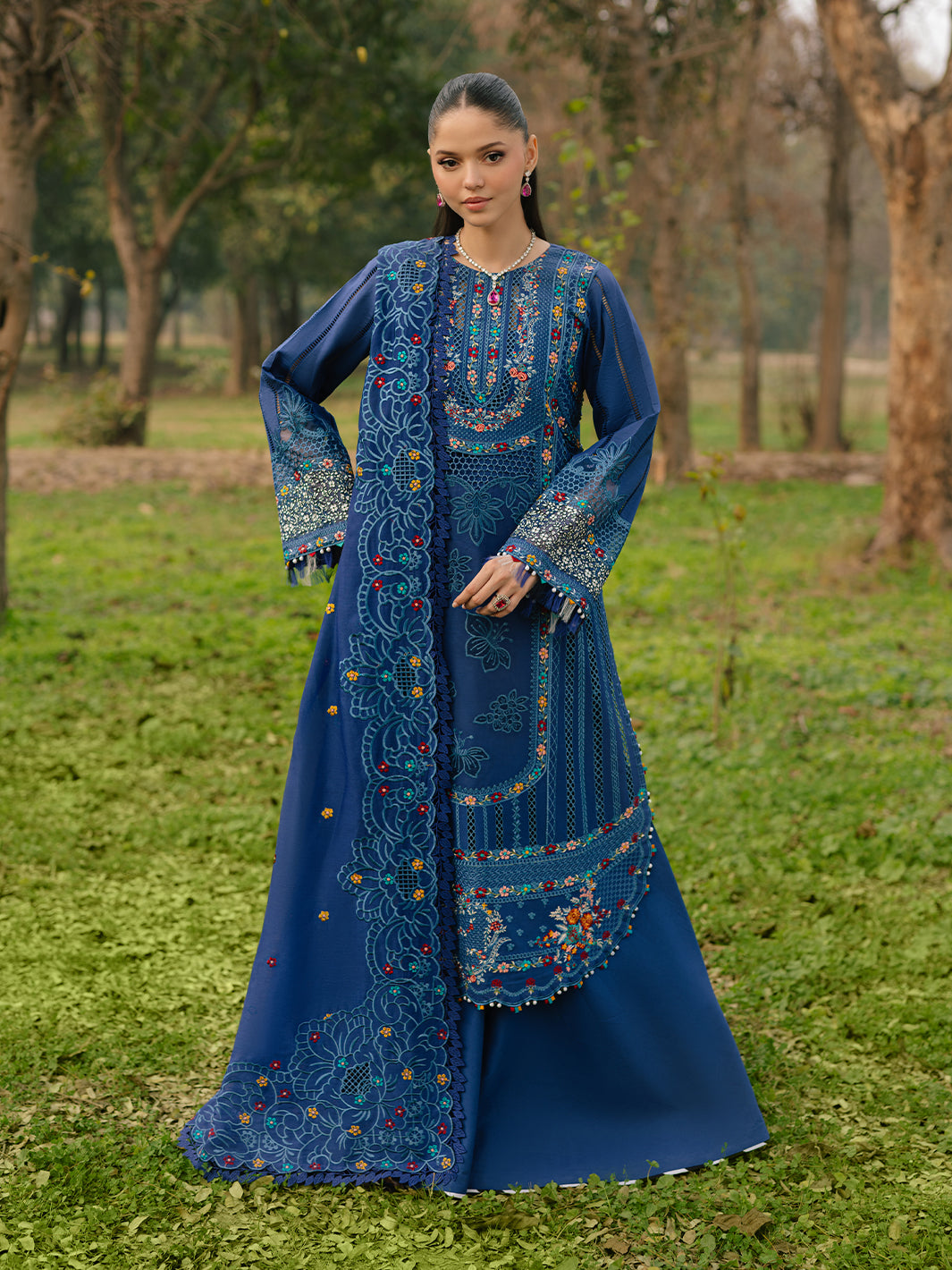 Bin Ilyas | Freesia Embroidered Lawn 25 | 102 - B -  Bin Ilyas Ladies Clothes - Original Designer Dress - House of Maryam