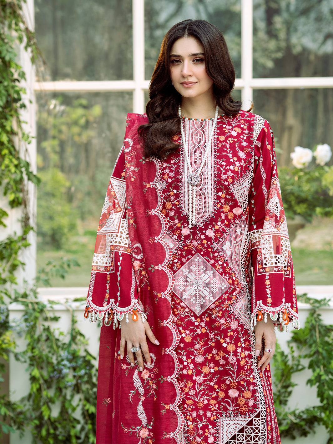 Bin Ilyas | Freesia Embroidered Lawn 25 | 103 - A -  Bin Ilyas Ladies Clothes - Original Designer Dress - House of Maryam