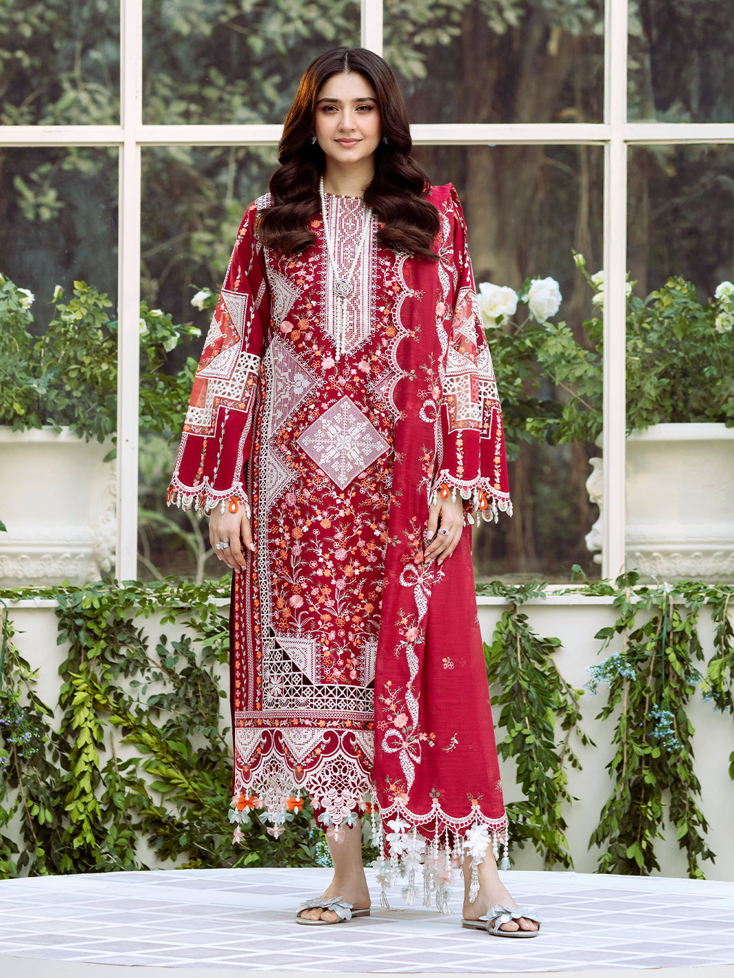 Bin Ilyas | Freesia Embroidered Lawn 25 | 103 - A -  Bin Ilyas Ladies Clothes - Original Designer Dress - House of Maryam