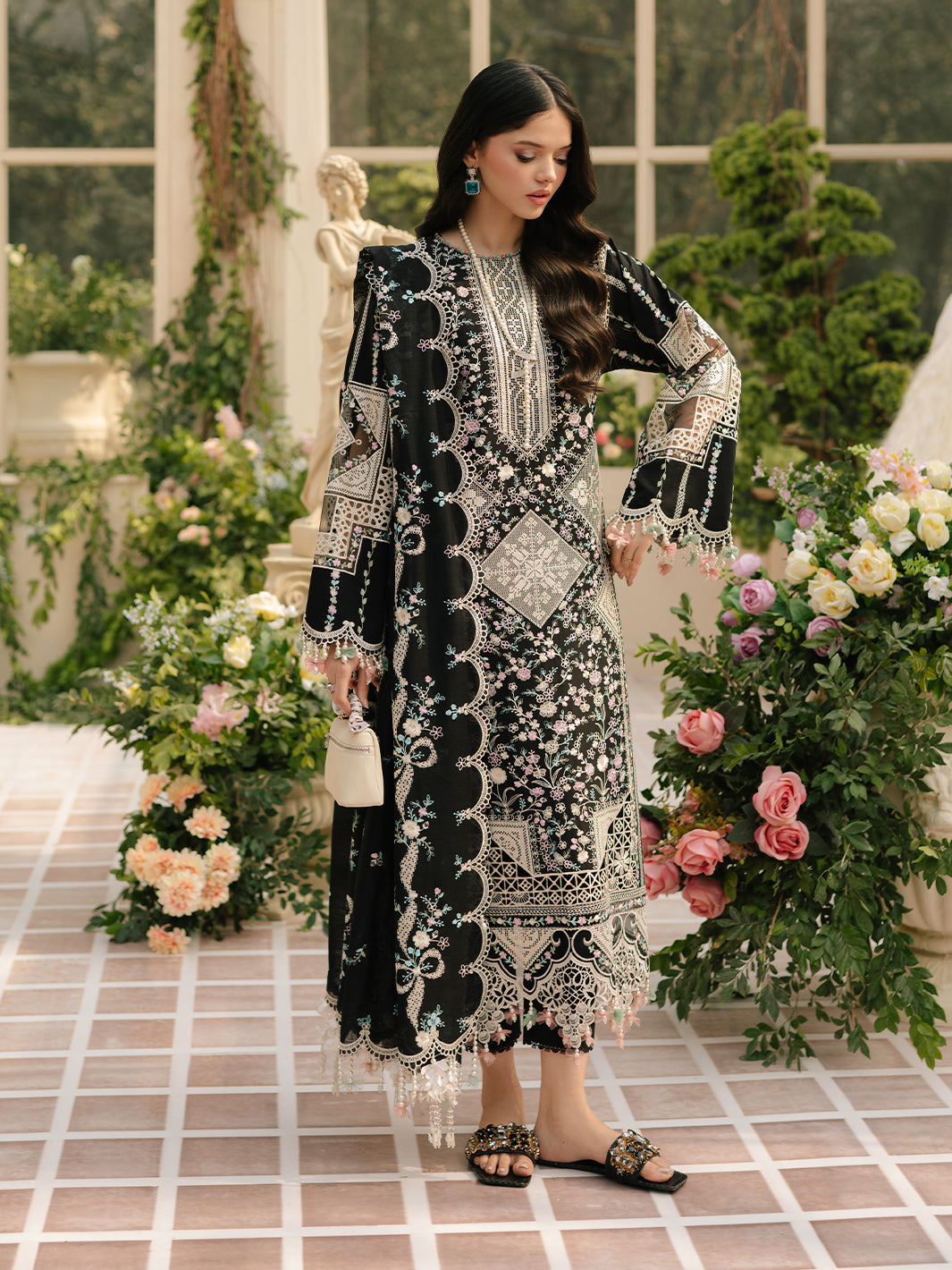 Bin Ilyas | Freesia Embroidered Lawn 25 | 103 - B -  Bin Ilyas Ladies Clothes - Original Designer Dress - House of Maryam