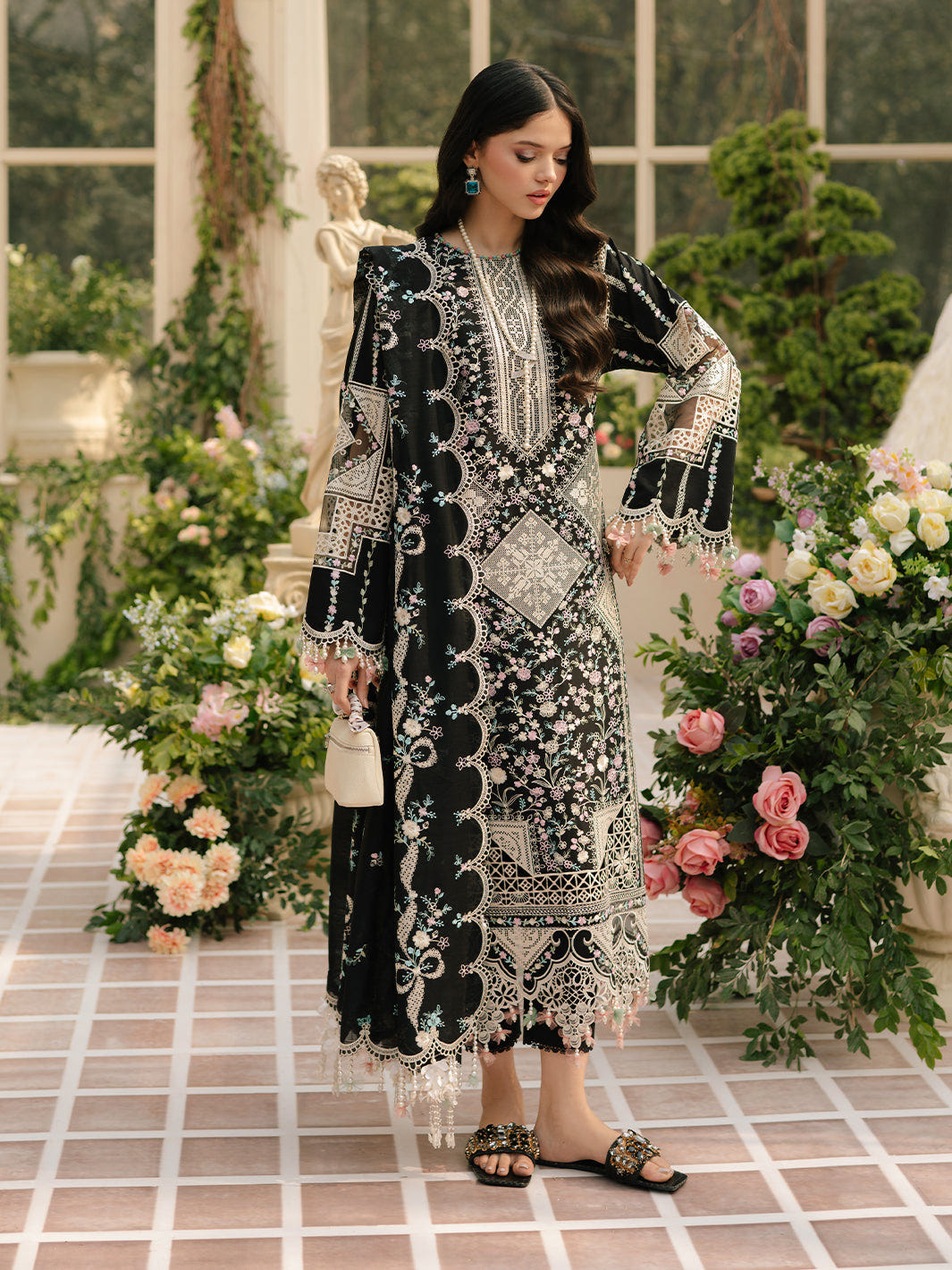 Bin Ilyas | Freesia Embroidered Lawn 25 | 103 - B -  Bin Ilyas Ladies Clothes - Original Designer Dress - House of Maryam