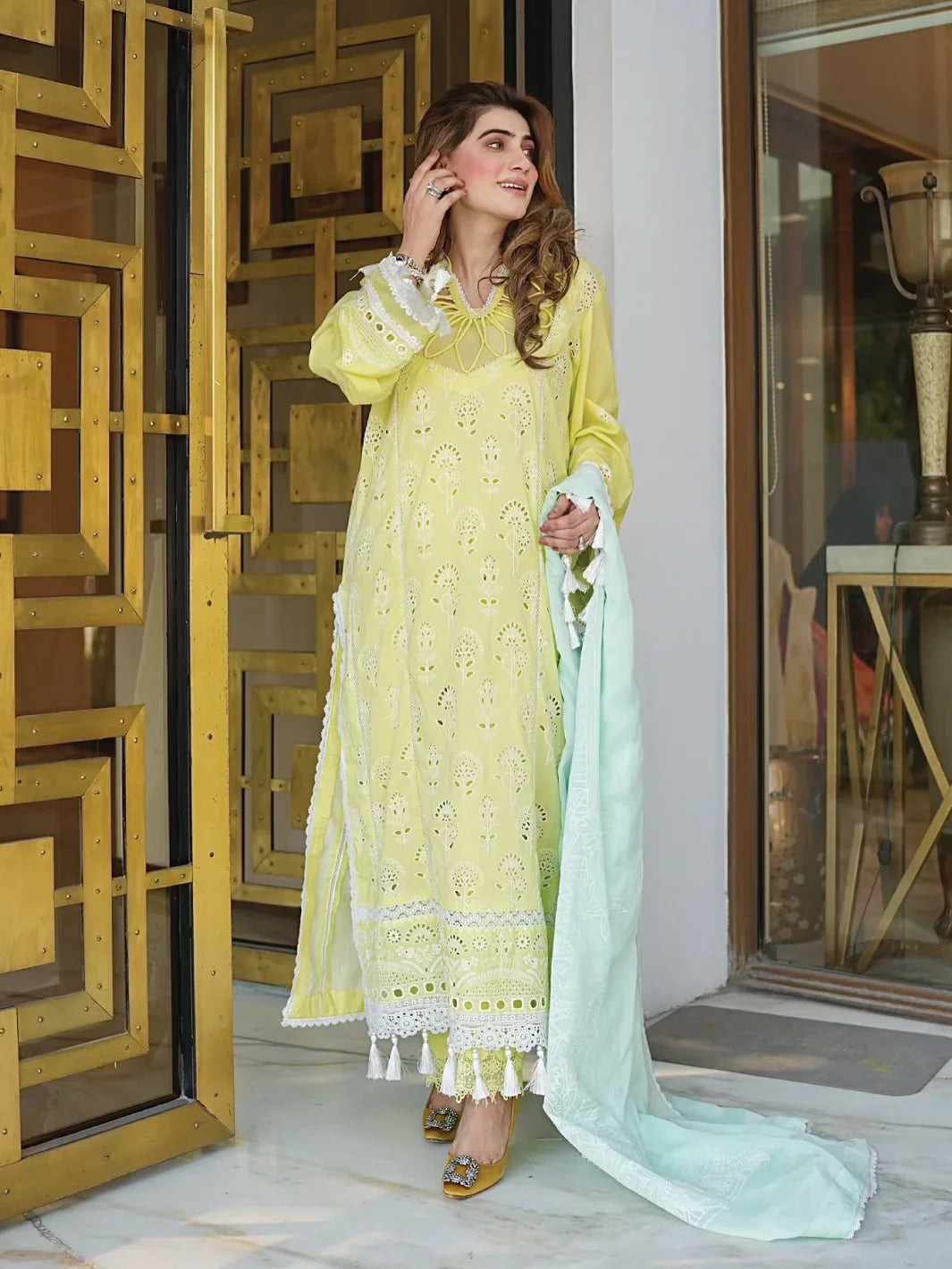 Faiza Faisal | Maya Luxury Lawn | Derya -  Faiza Faisal Luxury - Original Designer Dress - House of Maryam