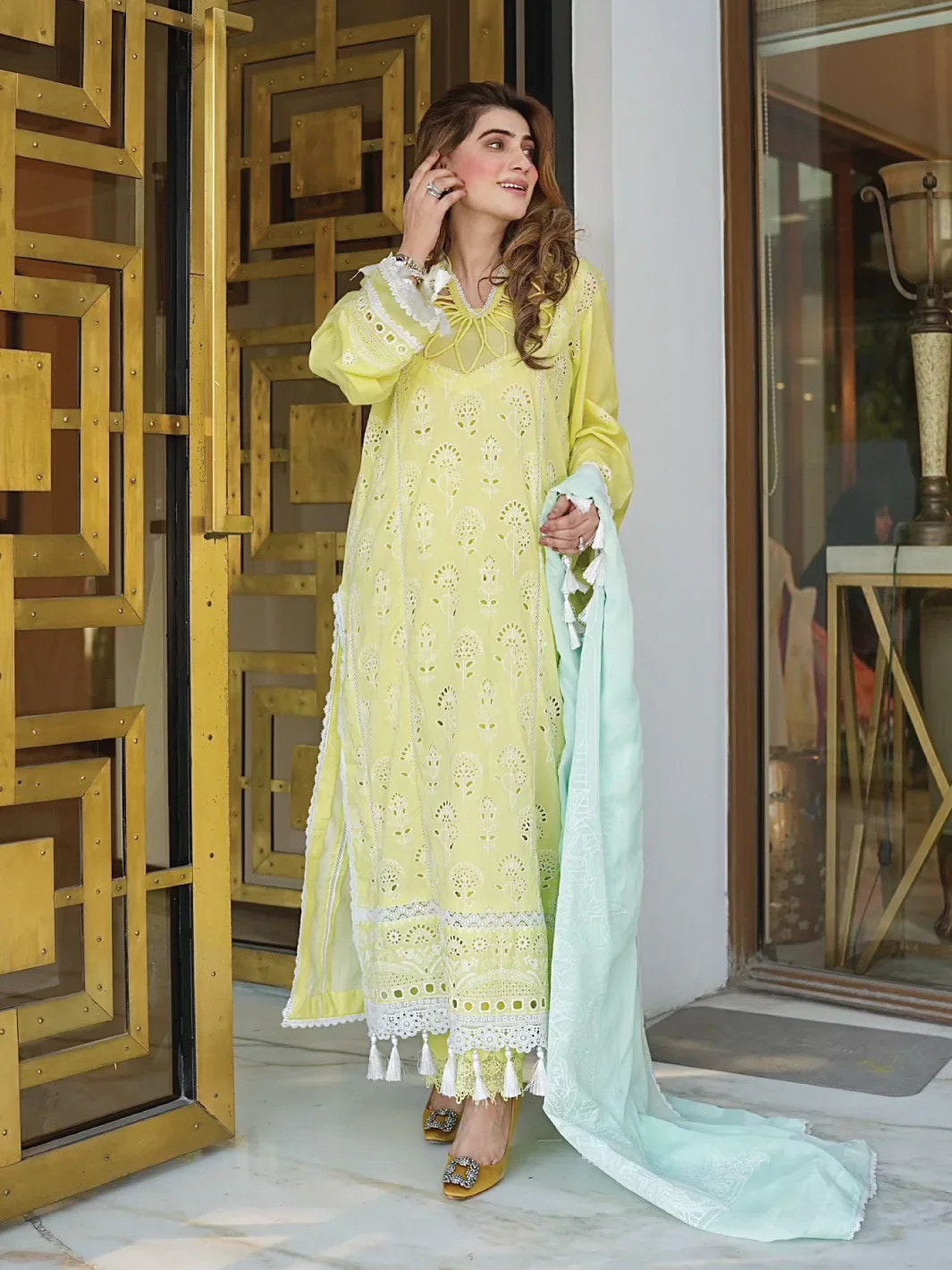 Faiza Faisal | Maya Luxury Lawn | Derya -  Faiza Faisal Luxury - Original Designer Dress - House of Maryam