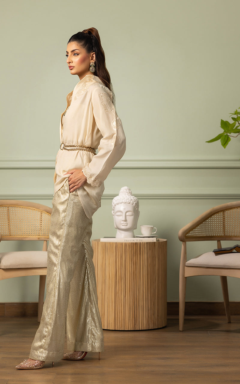 Threads and Motifs | Formal Dresses 25 | EMBROIDERED TOP WITH TUBE AND SEQUINS TROUSER