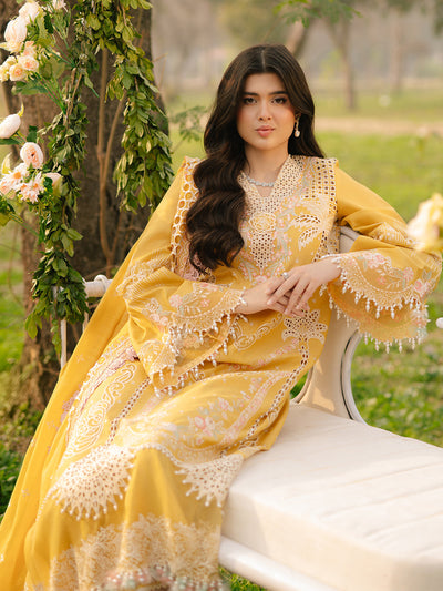 Bin Ilyas | Freesia Embroidered Lawn 25 | 104 - A -  Bin Ilyas Ladies Clothes - Original Designer Dress - House of Maryam