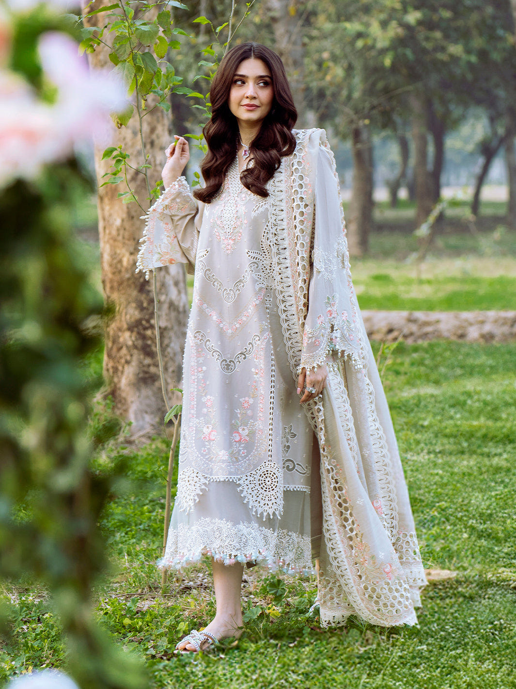 Bin Ilyas | Freesia Embroidered Lawn 25 | 104 - B -  Bin Ilyas Ladies Clothes - Original Designer Dress - House of Maryam