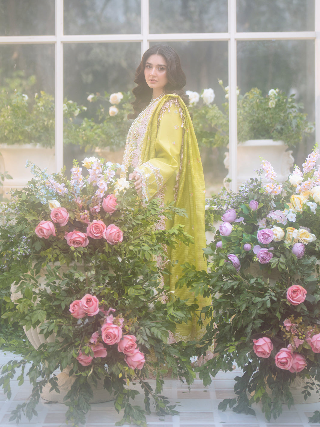 Bin Ilyas | Freesia Embroidered Lawn 25 | 105 - A -  Bin Ilyas Ladies Clothes - Original Designer Dress - House of Maryam