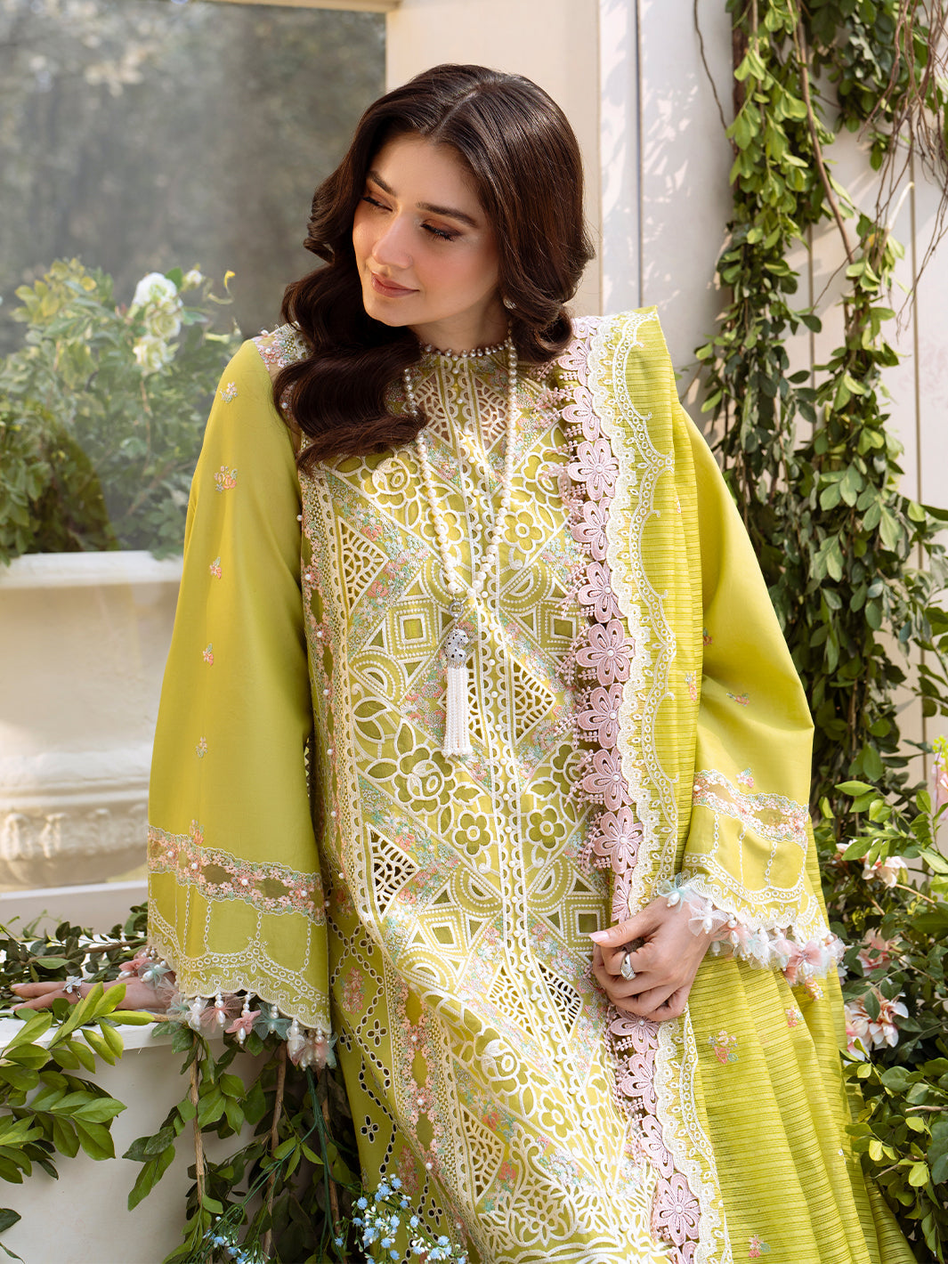 Bin Ilyas | Freesia Embroidered Lawn 25 | 105 - A -  Bin Ilyas Ladies Clothes - Original Designer Dress - House of Maryam