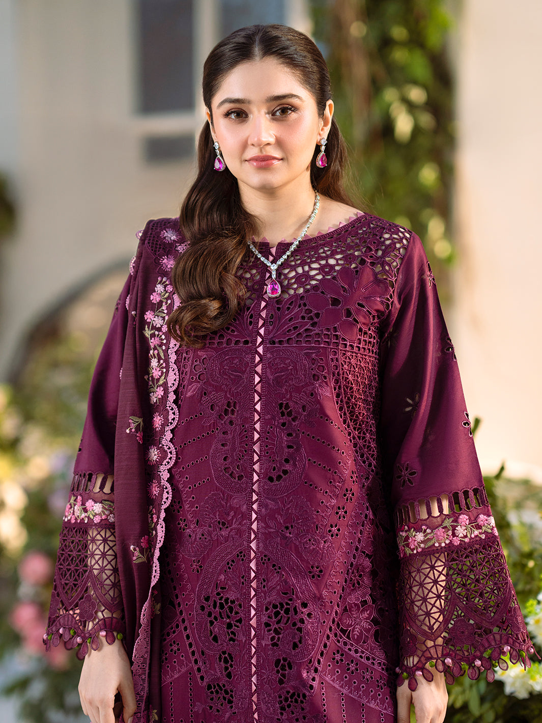Bin Ilyas | Freesia Embroidered Lawn 25 | 106 - A -  Bin Ilyas Ladies Clothes - Original Designer Dress - House of Maryam