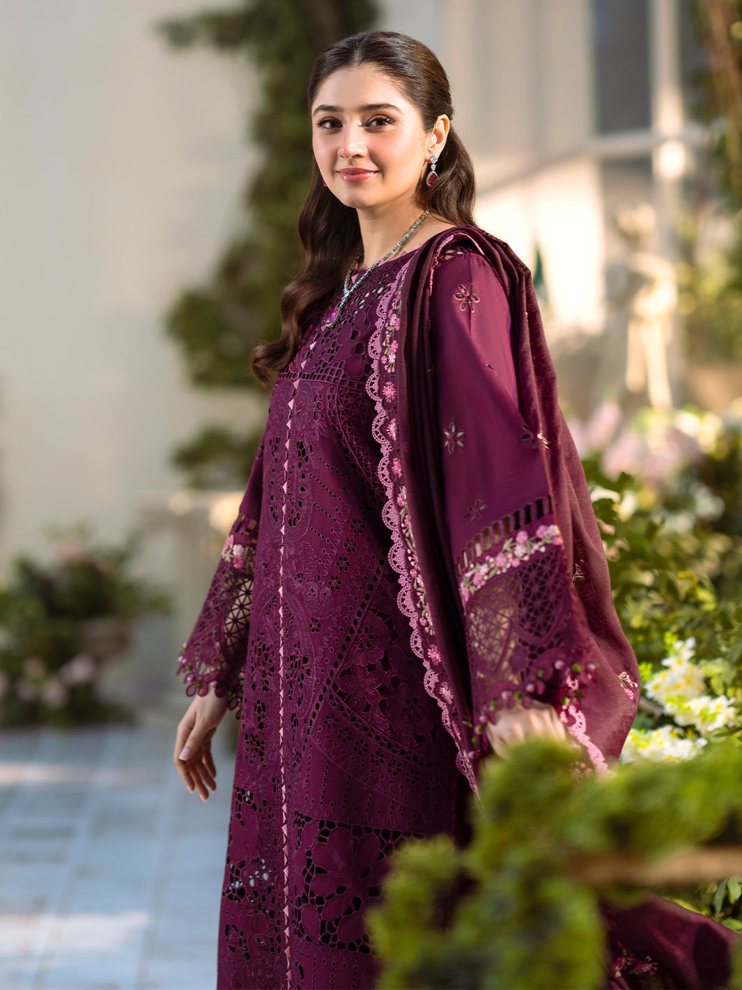 Bin Ilyas | Freesia Embroidered Lawn 25 | 106 - A -  Bin Ilyas Ladies Clothes - Original Designer Dress - House of Maryam