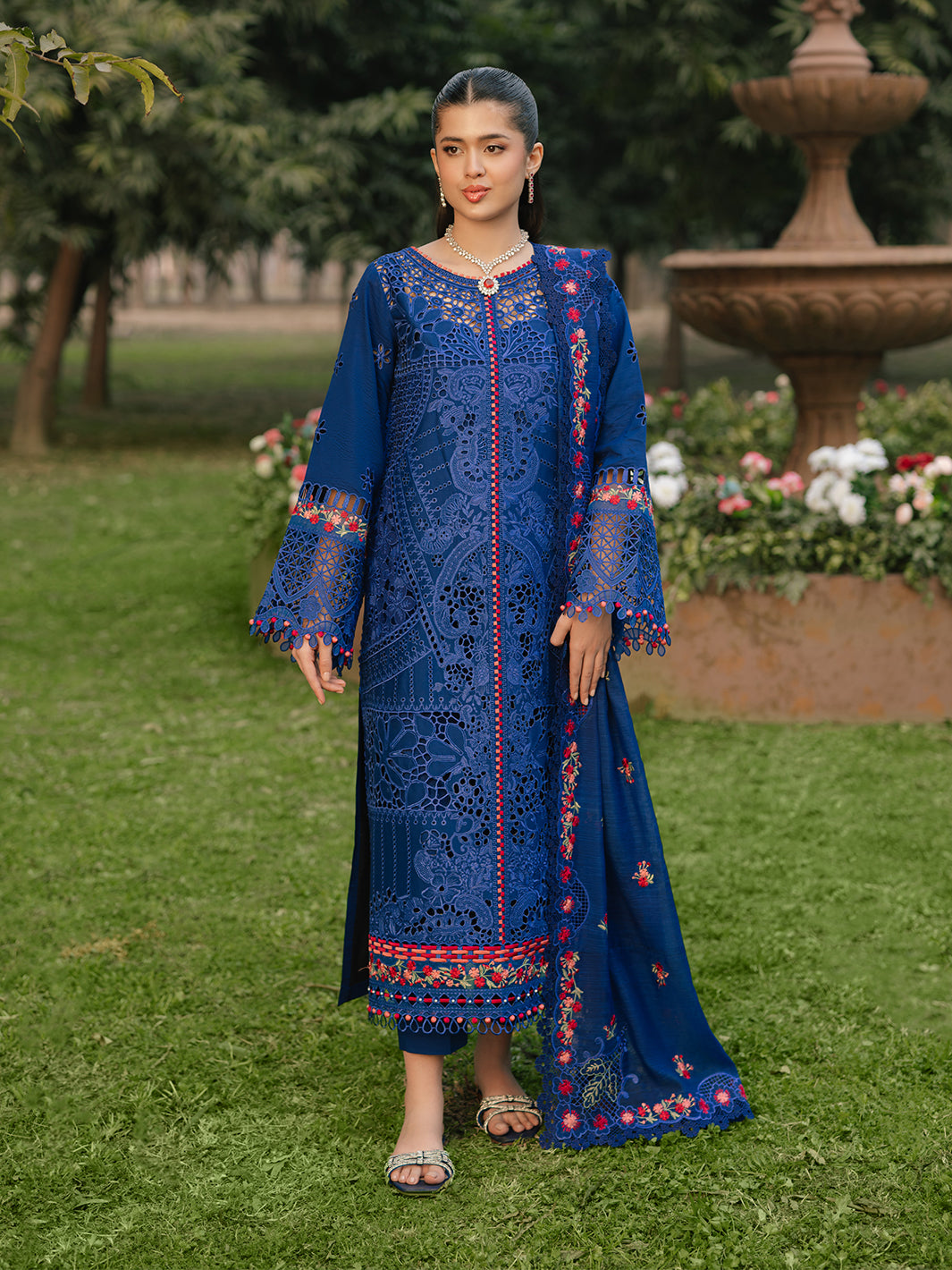 Bin Ilyas | Freesia Embroidered Lawn 25 | 106 - B -  Bin Ilyas Ladies Clothes - Original Designer Dress - House of Maryam