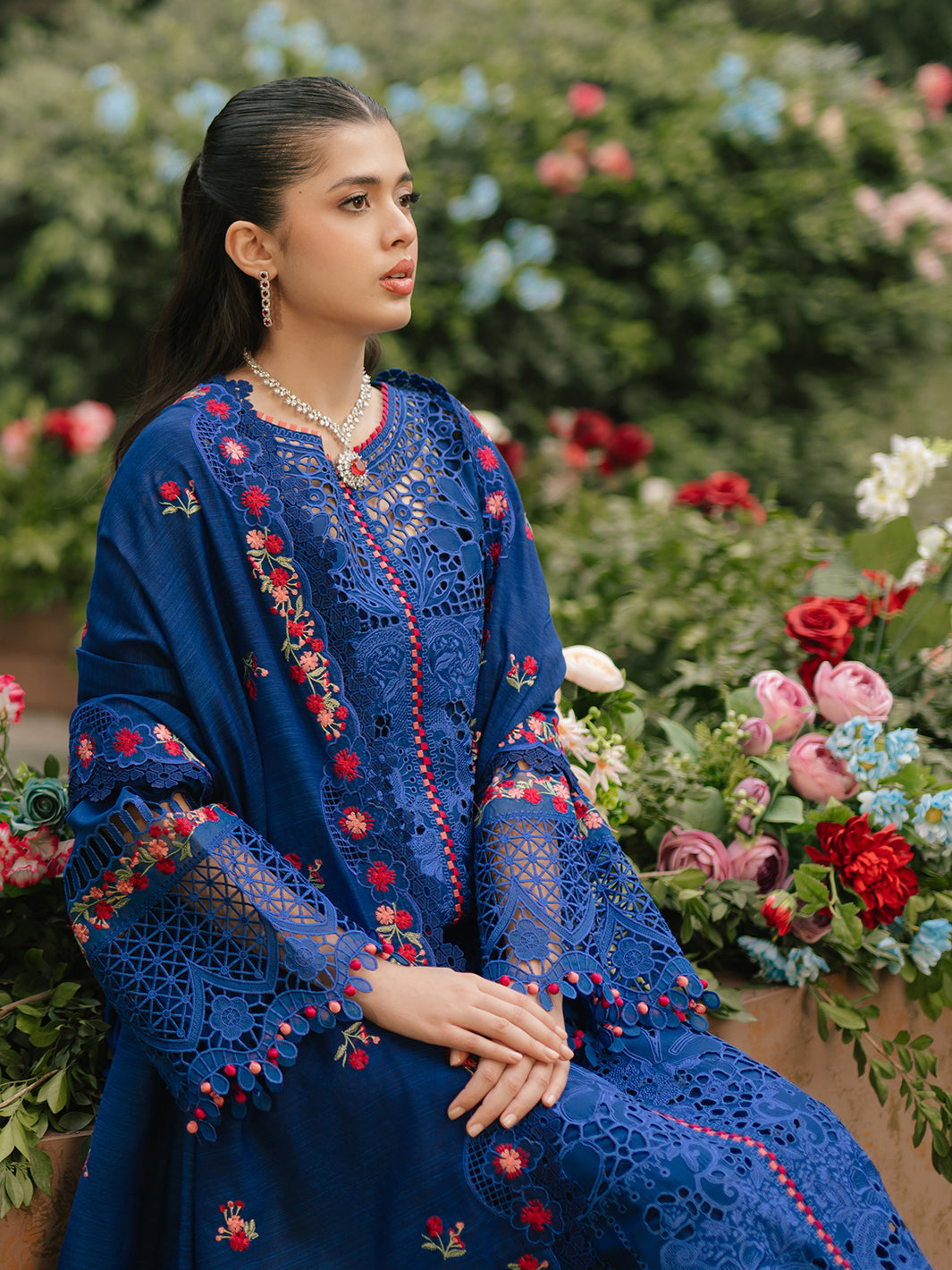 Bin Ilyas | Freesia Embroidered Lawn 25 | 106 - B -  Bin Ilyas Ladies Clothes - Original Designer Dress - House of Maryam