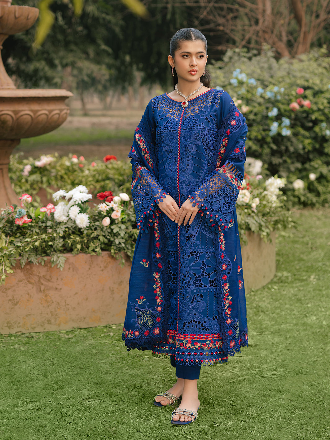 Bin Ilyas | Freesia Embroidered Lawn 25 | 106 - B -  Bin Ilyas Ladies Clothes - Original Designer Dress - House of Maryam