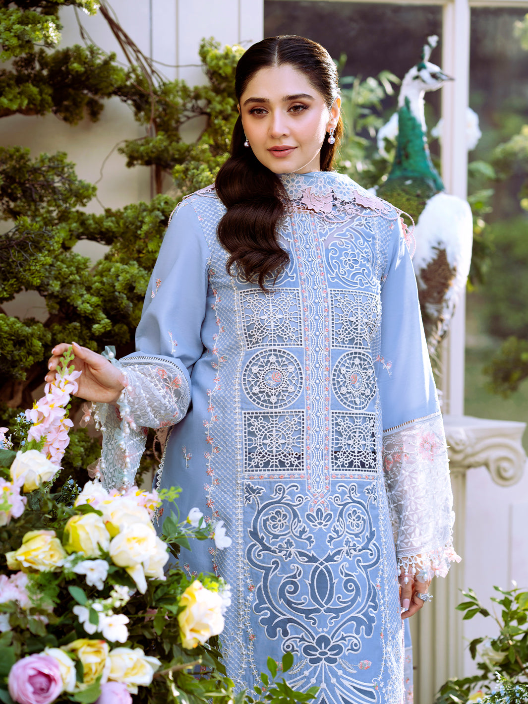 Bin Ilyas | Freesia Embroidered Lawn 25 | 107 - A -  Bin Ilyas Ladies Clothes - Original Designer Dress - House of Maryam