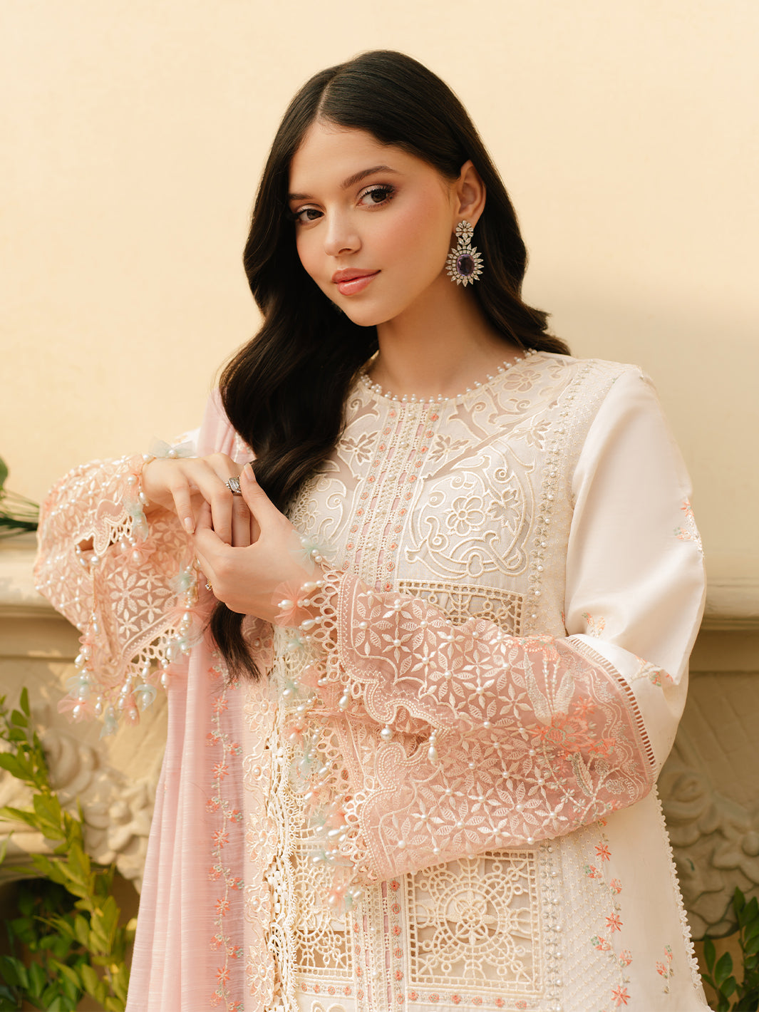 Bin Ilyas | Freesia Embroidered Lawn 25 | 107 - B -  Bin Ilyas Ladies Clothes - Original Designer Dress - House of Maryam